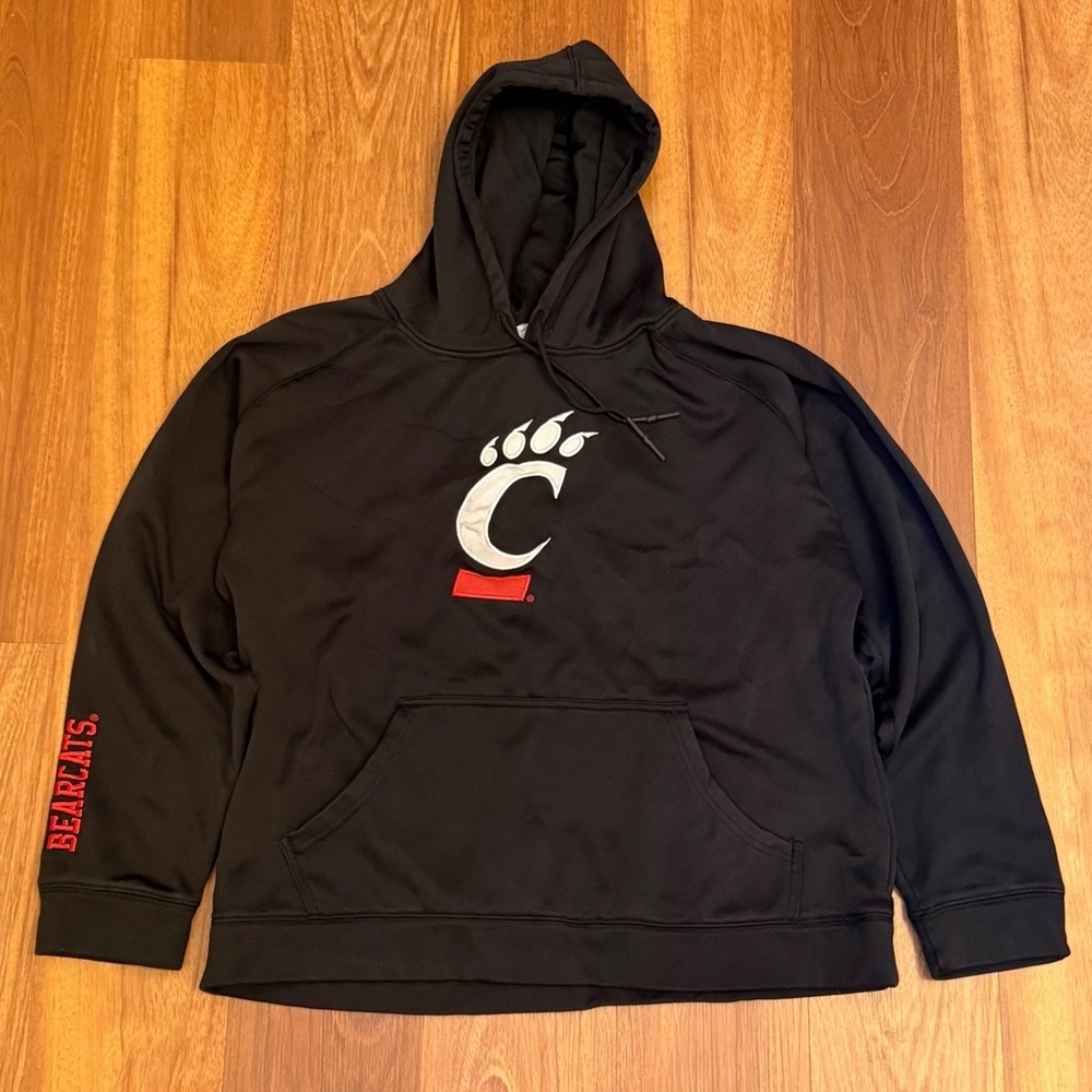 University of Cincinnati Black Champion C Paw Hoodie Sweatshirt Size Medium
